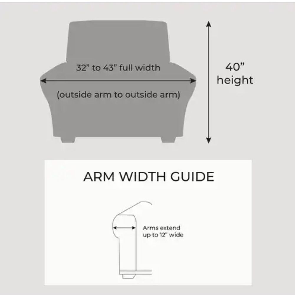 SURE FIT Sage Green Stretch Pique Chair (T-Cushion) and Ottoman Slipcovers NWOT - Picture 11 of 15